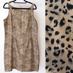 Robbie Bee 100% Silk Animal-Print Cocktail Dress